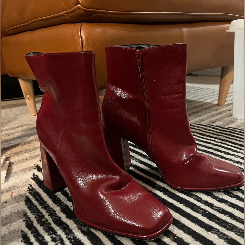 Mix No. 6 Burgundy Leather Heeled Boots